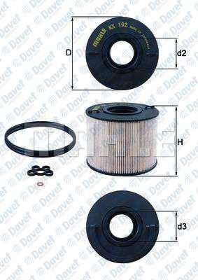 MAHLE KX192D Yakit Filtresi Touareg 3.0 V6 Tdi 04-> Q7 06->